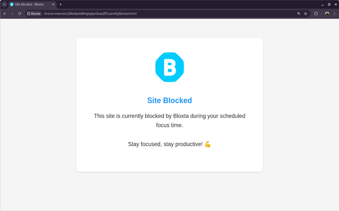 Screenshot of Bloxta extension interface
